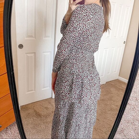 ALC Zandra Leopard Print Silk Midi Dress 6 - Picture 4 of 16